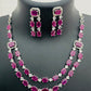 Magnificent Purple Color American Diamond Necklace With Earrings Sets