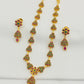 Beautiful Gold Plated Juhmka Designed Necklace And Earrings With Ruby And Emerald Stones