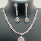 Appealing American Diamond Light Pink And White Stoned Necklace Near Me