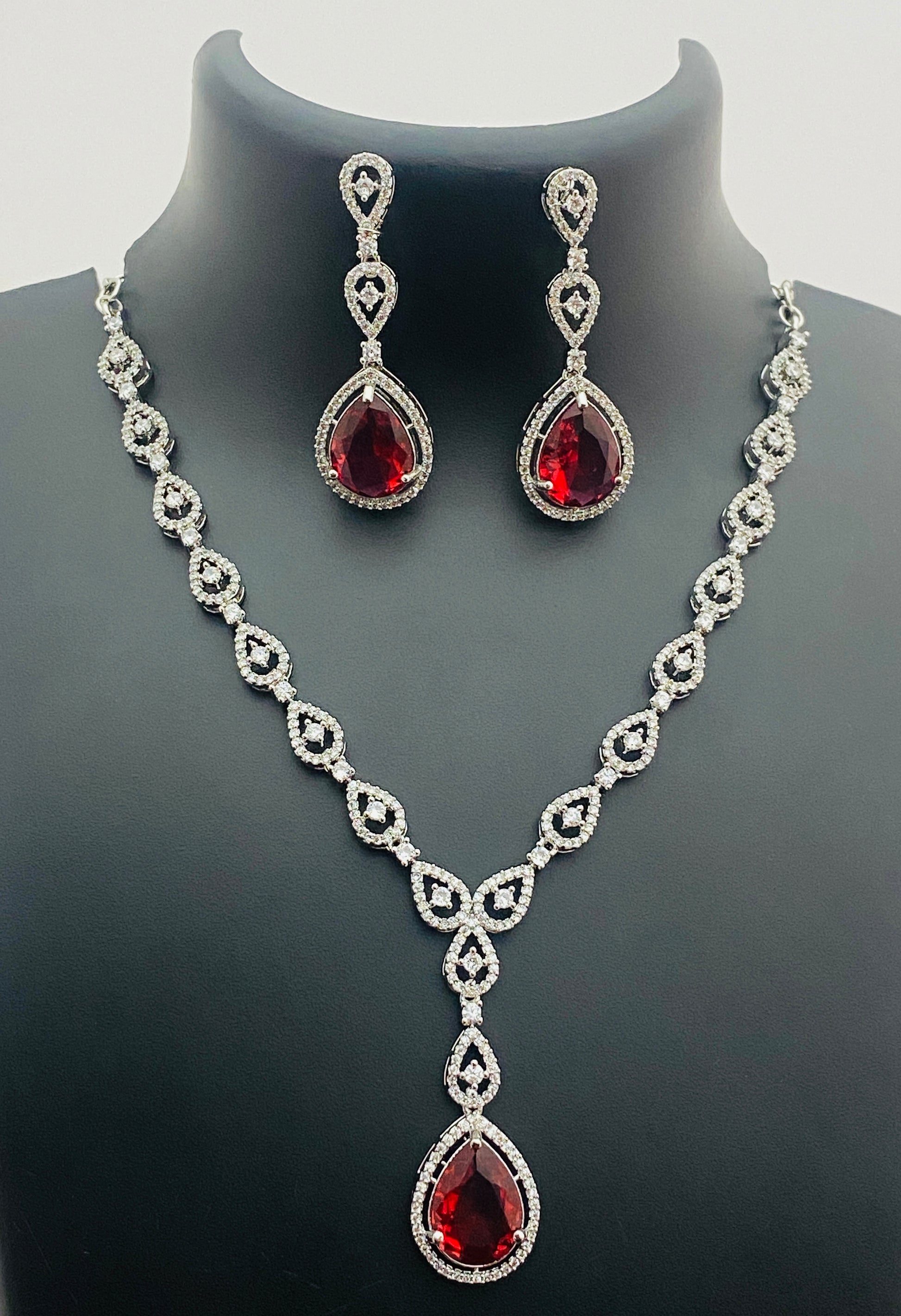  American Diamond Necklace With Earring Sets In USA