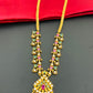 Charming Multi Color Gold Plated Necklace With Pearl