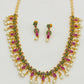 Gold Plated Floral Designed Party Wear Necklace And Earrings For Women In Happy Jack