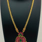 Gold Plated Premium Quality Ruby And Emerald Stone Long Chain In Paradise Valley