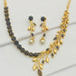 Stunning Blue Color Gold Plated AD Stoned Necklace With Earring Sets