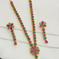 Traditional Gold Plated Emerald And Ruby Stone Necklace Near Me