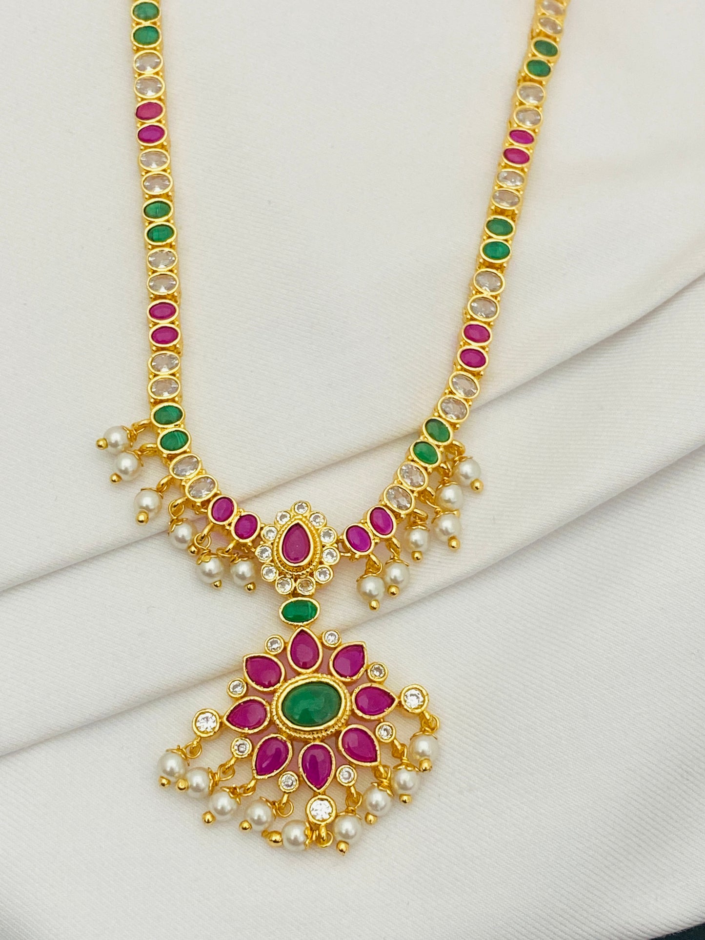 Charming Multi Color Gold Plated Long Chain Near Me