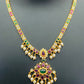 Charming Multi Color Gold Plated Long Chain With Pearl Set