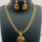 Gorgeous Multi Color Gold Plated Necklace With Earring Sets