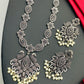 Black Stone Studded Oxidized Necklace Set With Earrings in Tempe