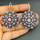 Pink Stone Beaded Silver Plated Floral Charm Dangle Hook Earrings Near Me