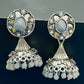  Oxidized Ethnic Jhumka Earrings With Pearl Beads in USA