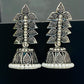 German Silver Plated Oxidized Earrings With Pearl Beads in Paradise Valley