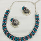 Muticolor Leaf Designed German Silver Plated Oxidized Choker Set With Jhumkas Near Me