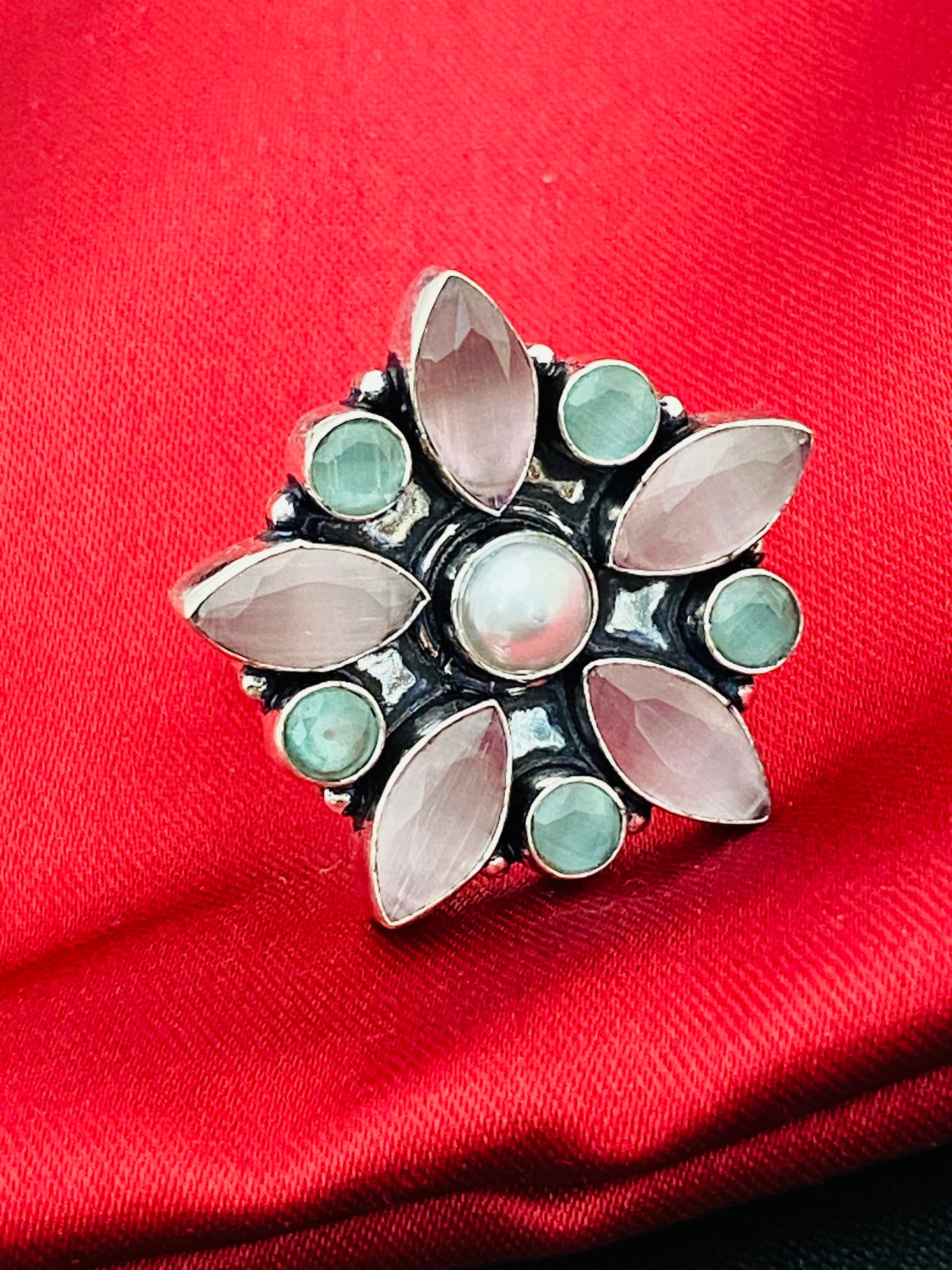  Silver Oxidized Adjustable Designer Ring in Seligman
