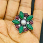Emerald And Ruby stone Beaded Designer Ring Near Me