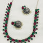 German Silver Toned Oxidized Necklace Set With Jhumka Earrings in Tucson