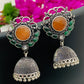 Bollywood Style Stone Beaded Jhumka Earrings in Yuma