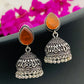 Jhumka Earrings With Black Pearl Beads in USA