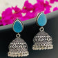 Charming Blue Color Silver Plated Oxidized Jhumkas Near Me