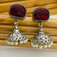 Appealing Oxidized Wine Color Small Jhumkas Earrings For Women