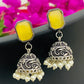 Attractive Yellow Color Designer Silver Oxidized Jhumkha Earrings For Women In Chandler