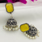 Attractive Yellow Color Designer Silver Oxidized Jhumkha Earrings For Women In USA