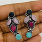 Charming Multicolor Designer Silver Oxidized Earrings For Women Near Me