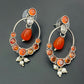 Dazzling Orange Color Beaded Earrings Near Me