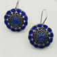Alluring Blue Color Floral Design Silver Oxidized Earring For Women