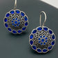 Alluring Blue Color Floral Design Silver Oxidized Earring For Women In Mesa