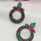 Attractive Multicolor Rounded Design Silver Oxidized Earrings For Women Near Me