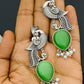 Gorgeous Green Color Peacock Design Silver Oxidized Earrings Near Me