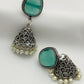 Silver Plated Oxidized Jhumka Earrings With Pearl Drops in Mesa