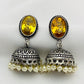 Attractive Yellow Color Designer Oxidized Jhumkha Earrings For Women