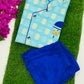 Attractive Sky Blue Color Designer Silk Kurta With Pajama Pant For Kids