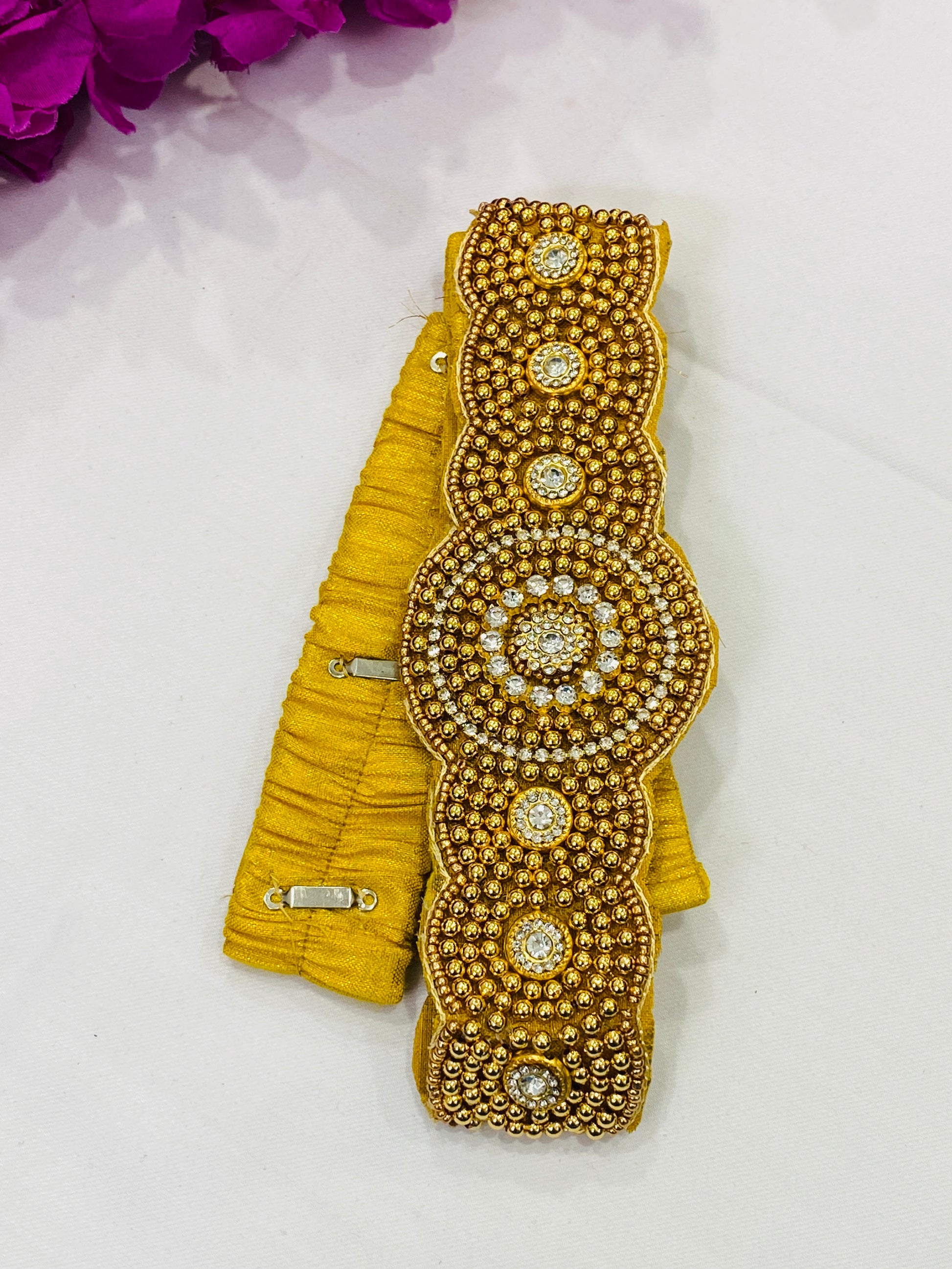 Beautiful Golden Color Saree Hip Belt With Stone Work – Chandler