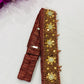 Traditional Maroon Color Saree Belt With Stone And Embroidery Work