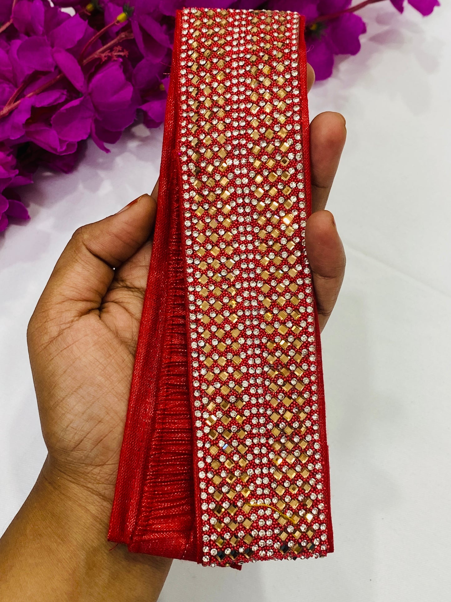 Appealing Saree Belt With Little Size Stone Works