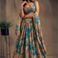 Teal Blue Color Sequins Embroidered Lehenga In Yuma