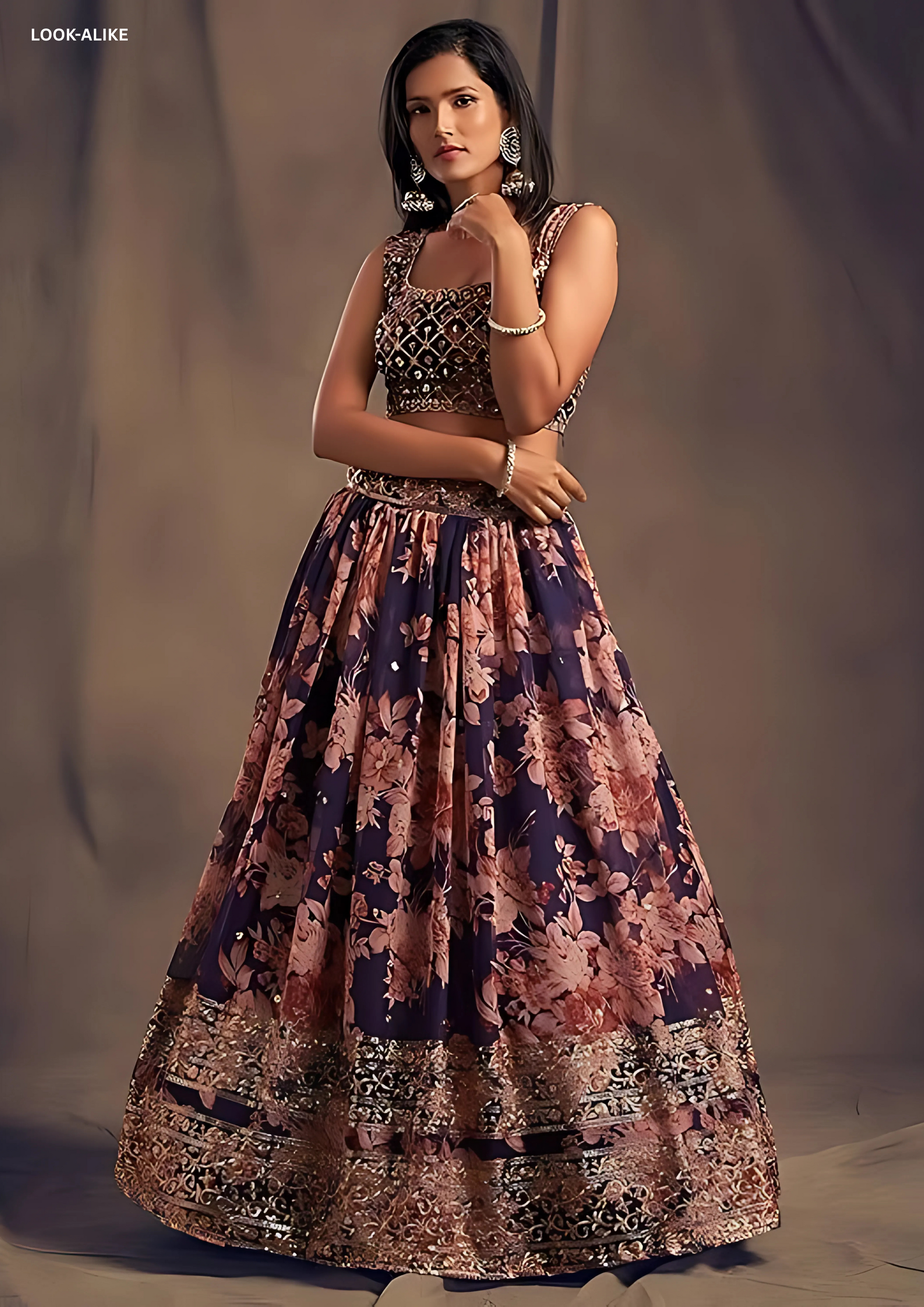 Purple Color Sequins Work Lehenga In Suncity