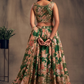 Alluring Green Color Golden Zari And Sequins Work Lehenga In USA