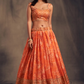 Orange Color Sequins Work Lehenga In Suncity