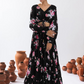 Appealing Black Color Floral Printed Tier Lehenga With Crop Top In USA