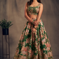 Green Color Sequins Work Lehenga In Mesa