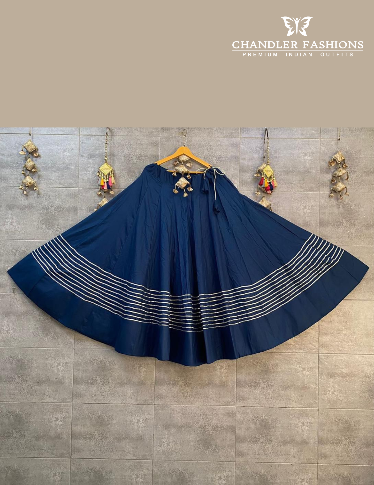 Attractive Navy Blue Color Rayon Cotton With Lace Work Chaniya Lehenga For Women
