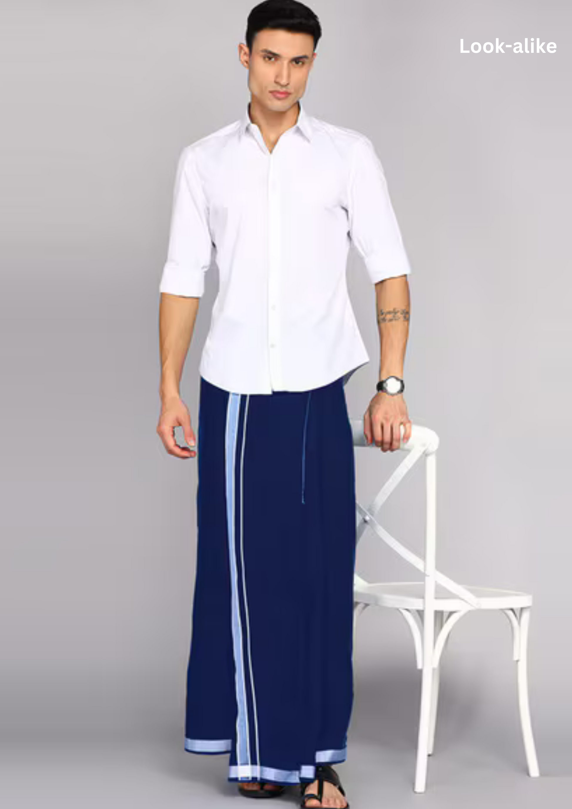 Beautiful Blue Color Cotton Dhoti For Men