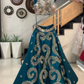 Alluring Blue Colored Heavy Tafetta Silk Embroidery Work Lehenga With Dupatta