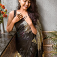 Shining Double Shade Beautiful Yellow And Black Sequins Work Saree Near Me
