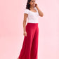 Pretty Rani Pink Colored Rayon Palazzo Pant For Women