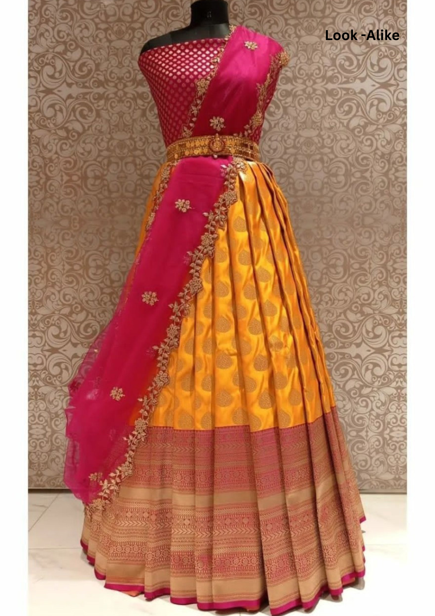 Semi Stitched Gorgeous Pure Silk With Zari Border Jacquard Blouse And Organza Dupatta
